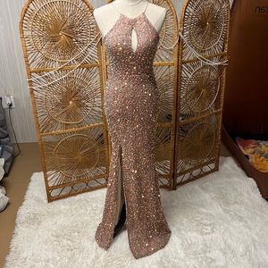 Blush Pink Iradescent Prom Dress